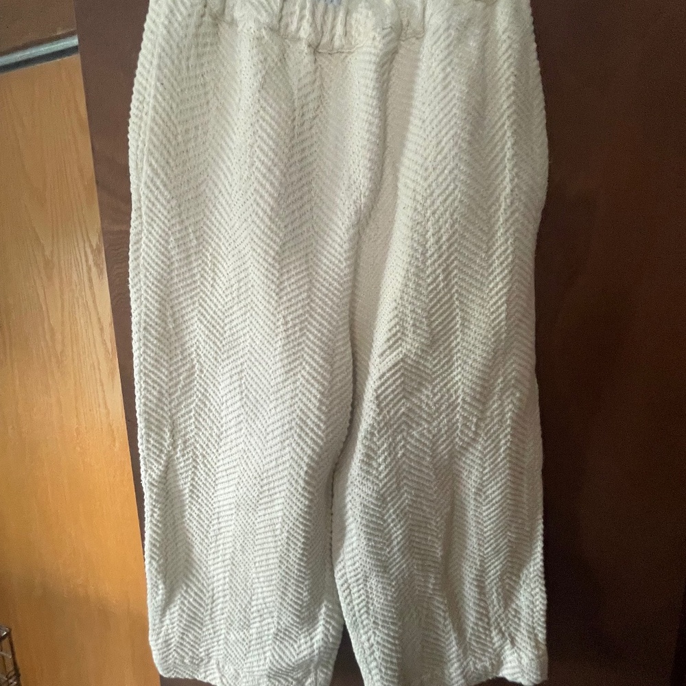 Wray light cream cotton pants